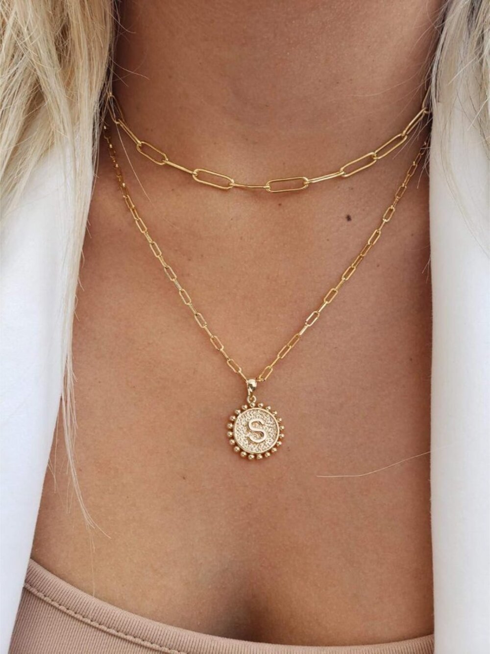 Layered Initial Necklaces for Women Trendy, Letter A-Z Necklace | 14K Gold-Plate - Picture 4 of 7